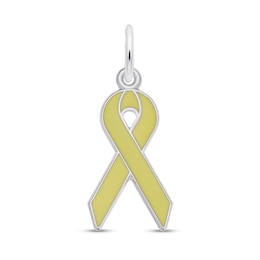 Rembrandt Charms® Yellow Enamel Awareness Ribbon in Sterling Silver