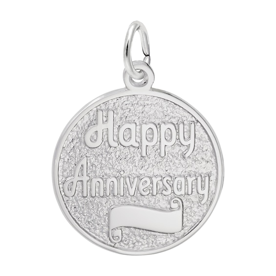 Rembrandt Charms® Happy Anniversary Disc in Sterling Silver