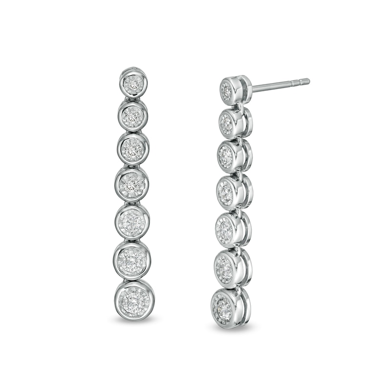 Main Image 1 of Marilyn Monroe™ Collection 1/2 CT. T.W. Diamond Graduated Drop Earrings in 10K White Gold