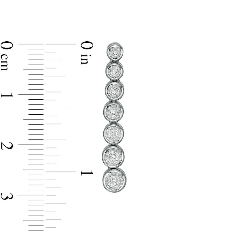 Main Image 2 of Marilyn Monroe™ Collection 1/2 CT. T.W. Diamond Graduated Drop Earrings in 10K White Gold