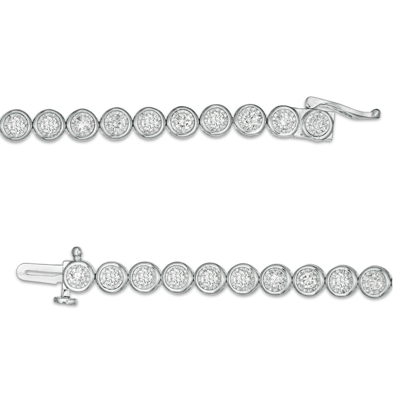 Main Image 2 of Marilyn Monroe™ Collection 2-1/2 CT. T.W. Diamond Tennis Bracelet in 10K White Gold – 7.25"