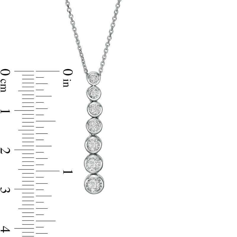 Main Image 2 of Marilyn Monroe™ Collection 1/3 CT. T.W. Diamond Graduated Drop Pendant in 10K White Gold
