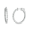 Thumbnail Image 1 of Marilyn Monroe™ Collection 1/2 CT. T.W. Baguette Diamond Hoop Earrings in 10K White Gold