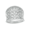 Thumbnail Image 1 of Marilyn Monroe™ Collection 1/2 CT. T.W. Baguette and Round Diamond Concave Dome Ring in 10K White Gold