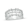 Thumbnail Image 1 of Marilyn Monroe™ Collection 1/2 CT. T.W. Baguette and Round Diamond Triple Row Band in 10K White Gold