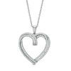 Thumbnail Image 1 of 1/2 CT. T.W. Diamond Bypass Double Row Heart Pendant in Sterling Silver