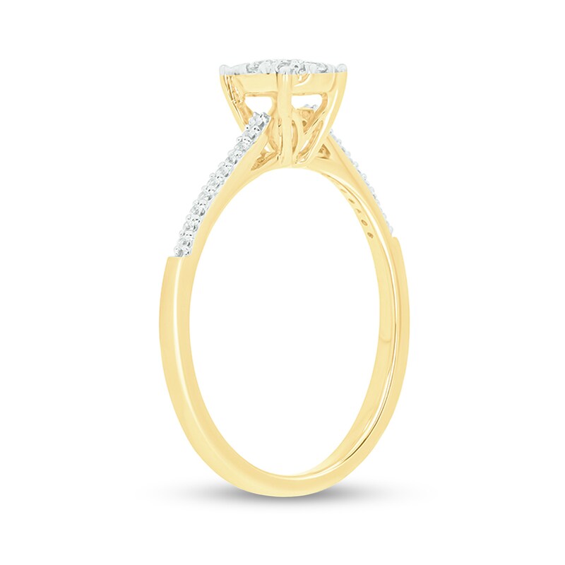Main Image 2 of 1/5 CT. T.W. Oval Multi-Diamond Promise Ring in 10K Gold