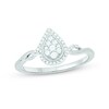 Thumbnail Image 1 of 1/6 CT. T.W. Pear Multi-Diamond Frame Split Shank Promise Ring in Sterling Silver