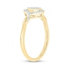 Thumbnail Image 2 of 1/6 CT. T.W. Pear Multi-Diamond Frame Split Shank Promise Ring in Sterling Silver with 14K Gold Plate