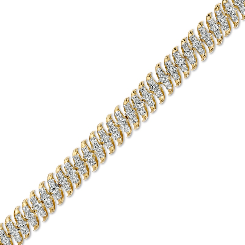 Main Image 1 of 3 CT. T.W. Diamond Spiral "S" Link Bracelet in 10K Gold