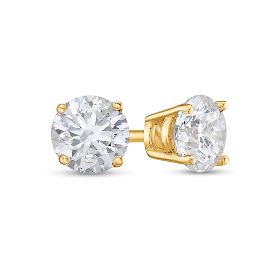 8 CT. T.w. Diamond Solitaire Stud Earrings in 14K Gold (J/I1