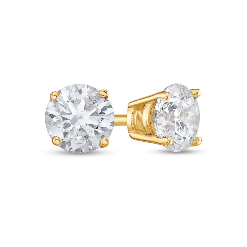 Main Image 1 of 3/8 CT. T.W. Diamond Solitaire Stud Earrings in 14K Gold (J/I1)