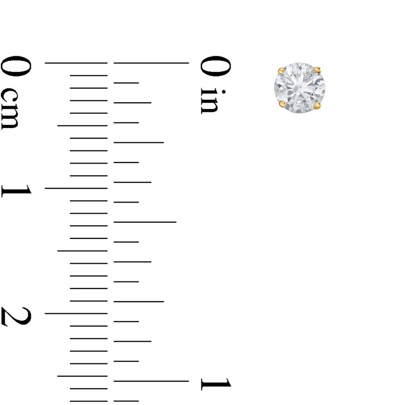 Main Image 2 of 3/8 CT. T.W. Diamond Solitaire Stud Earrings in 14K Gold (J/I1)