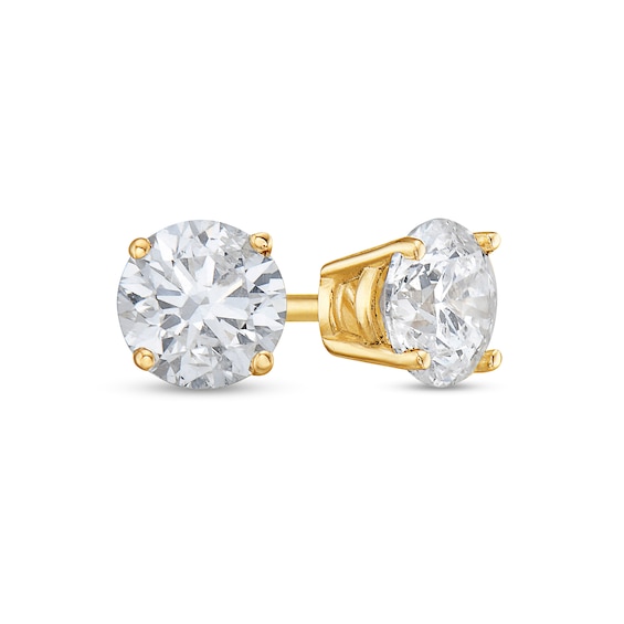 7/8 CT. T.w. Diamond Solitaire Stud Earrings in 14K Gold (J/I1)