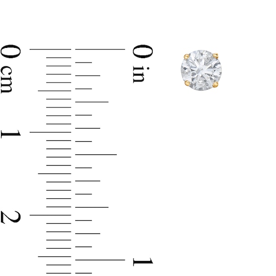 7/8 CT. T.w. Diamond Solitaire Stud Earrings in 14K Gold (J/I1)
