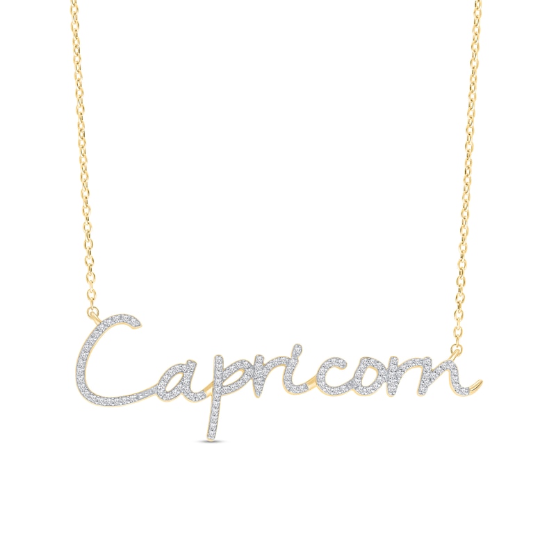 1/3 CT. T.W. Diamond "Capricorn" Necklace in Sterling Silver with 14K Gold Plate