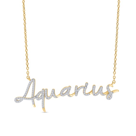 1/3 CT. T.w. Diamond "Aquarius" Necklace in Sterling Silver with 14K Gold Plate