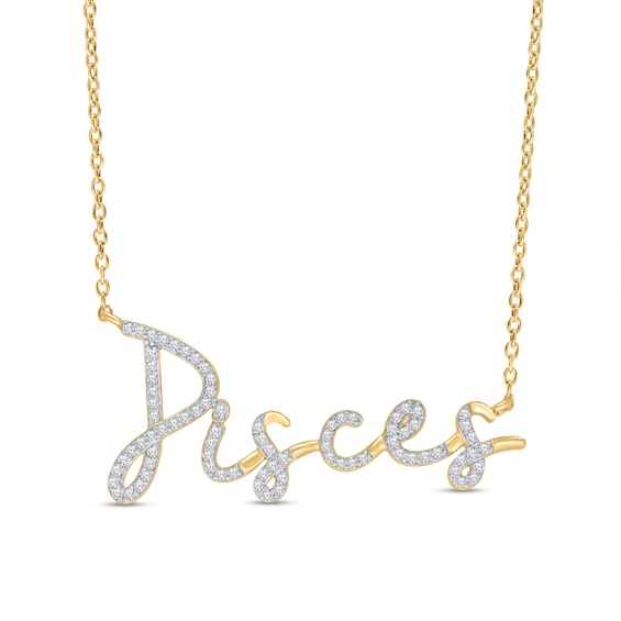 1/3 CT. T.w. Diamond "Pisces" Necklace in Sterling Silver with 14K Gold Plate