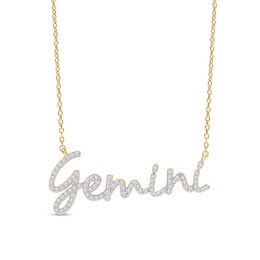 1/3 CT. T.W. Diamond &quot;Gemini&quot; Necklace in Sterling Silver with 14K Gold Plate