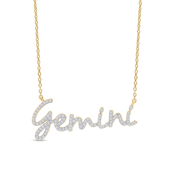 1/3 CT. T.w. Diamond "Gemini" Necklace in Sterling Silver with 14K Gold Plate