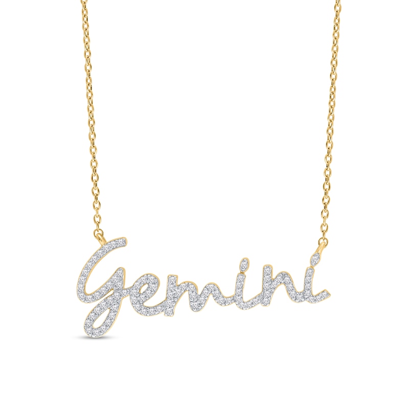 1/3 CT. T.W. Diamond "Gemini" Necklace in Sterling Silver with 14K Gold Plate