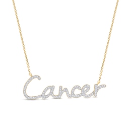 1/3 CT. T.W. Diamond &quot;Cancer&quot; Necklace in Sterling Silver with 14K Gold Plate