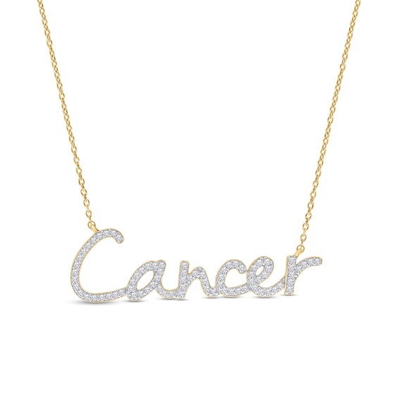 1/3 CT. T.w. Diamond "Cancer" Necklace in Sterling Silver with 14K Gold Plate