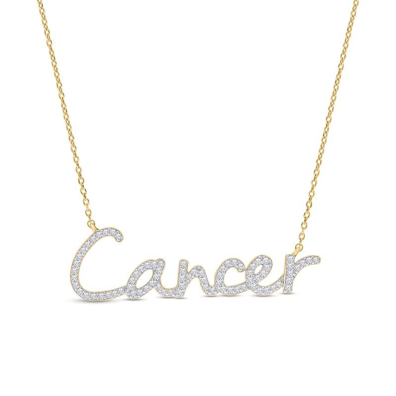 1/3 CT. T.W. Diamond "Cancer" Necklace in Sterling Silver with 14K Gold Plate
