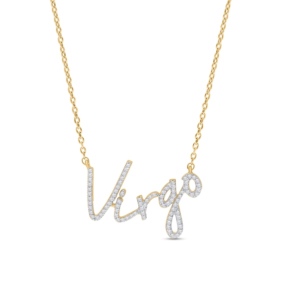 1/3 CT. T.w. Diamond "Virgo" Necklace in Sterling Silver with 14K Gold Plate