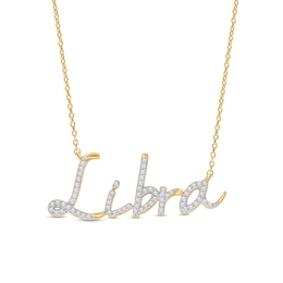 1/3 CT. T.W. Diamond &quot;Libra&quot; Necklace in Sterling Silver with 14K Gold Plate