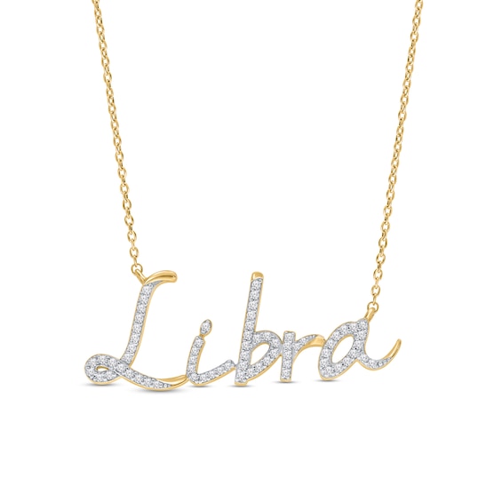 1/3 CT. T.w. Diamond "Libra" Necklace in Sterling Silver with 14K Gold Plate