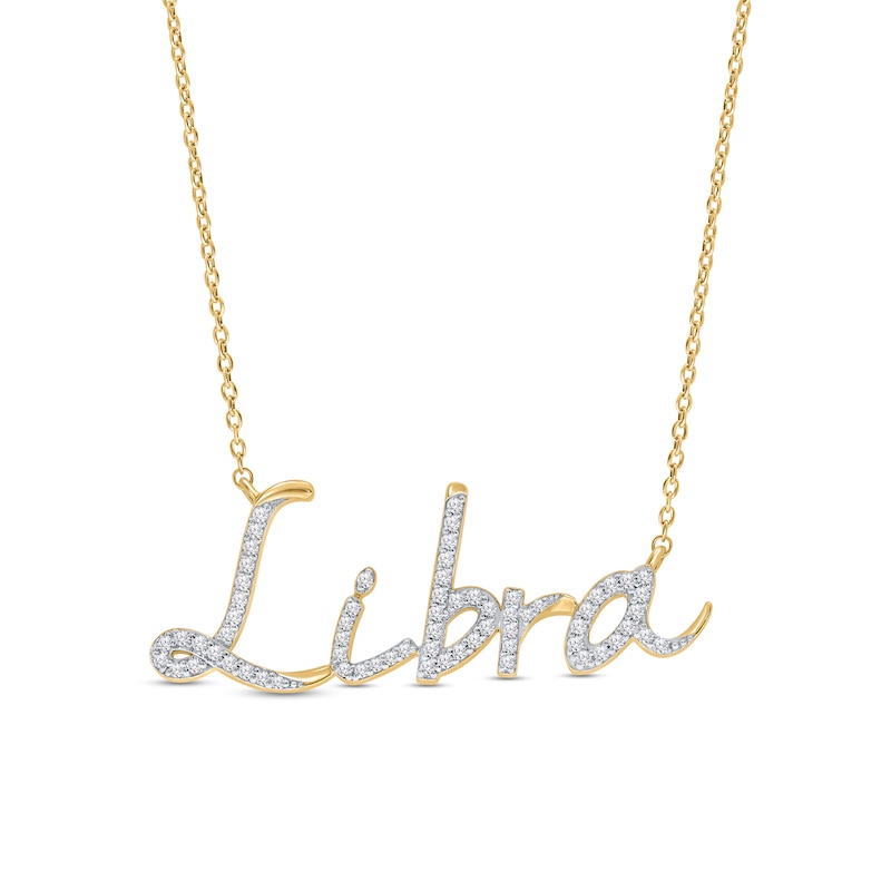 1/3 CT. T.W. Diamond "Libra" Necklace in Sterling Silver with 14K Gold Plate