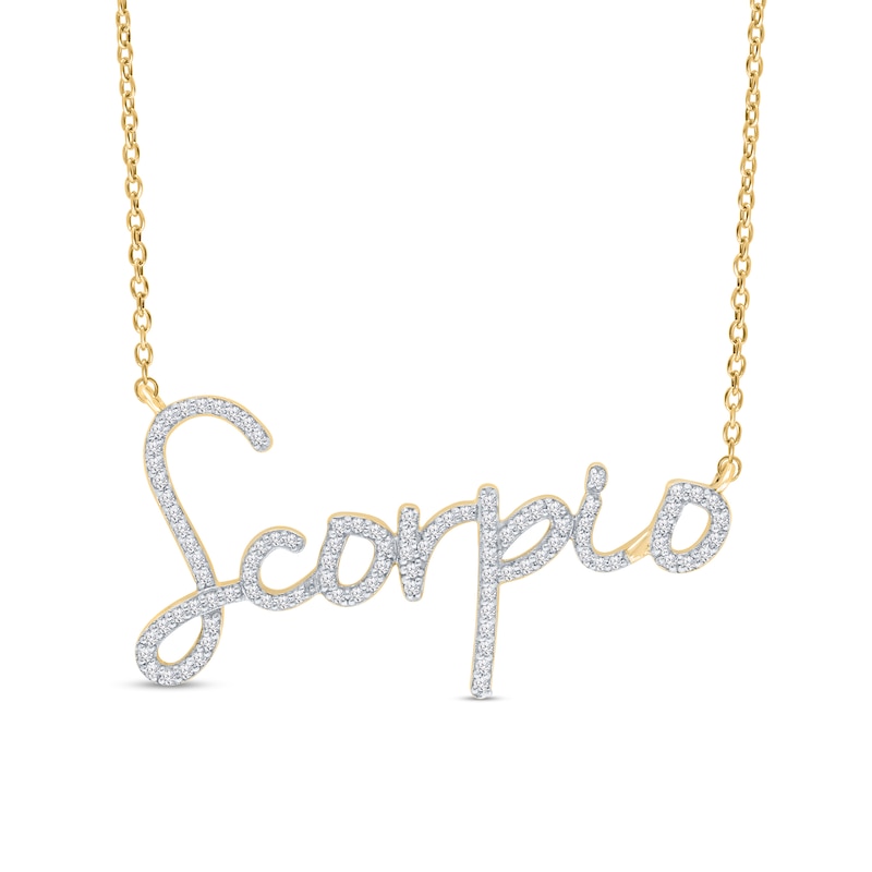 1/3 CT. T.W. Diamond "Scorpio" Necklace in Sterling Silver with 14K Gold Plate