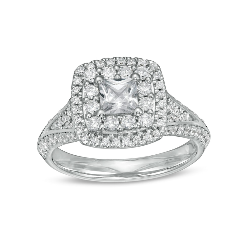Main Image 1 of Love's Destiny by Zales 1-1/4 CT. T.W. Certified Princess-Cut Diamond Engagement Ring in 14K White Gold (I/I1)
