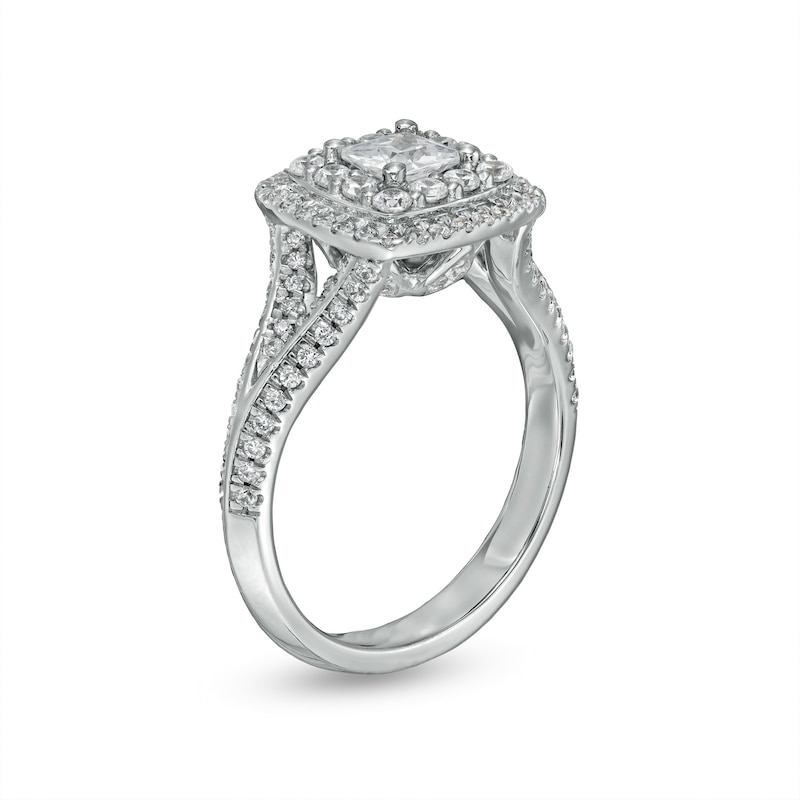 Main Image 3 of Love's Destiny by Zales 1-1/4 CT. T.W. Certified Princess-Cut Diamond Engagement Ring in 14K White Gold (I/I1)
