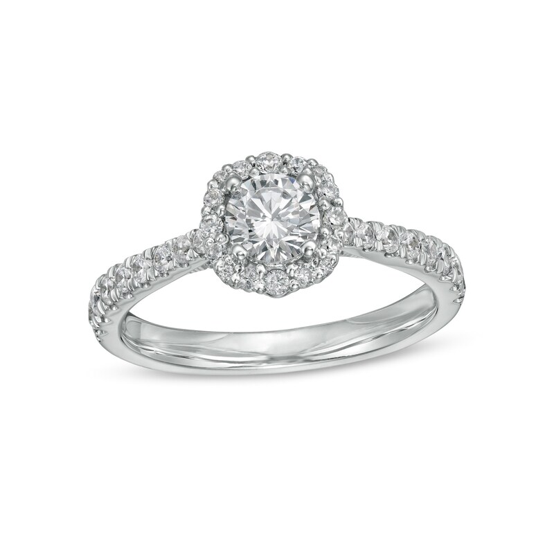 Main Image 1 of Love's Destiny by Zales 1 CT. T.W. Certified Diamond Frame Engagement Ring in 14K White Gold (I/I1)