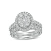 Thumbnail Image 1 of 2 CT. T.W. Composite Oval Diamond Frame Bridal Set in 14K White Gold
