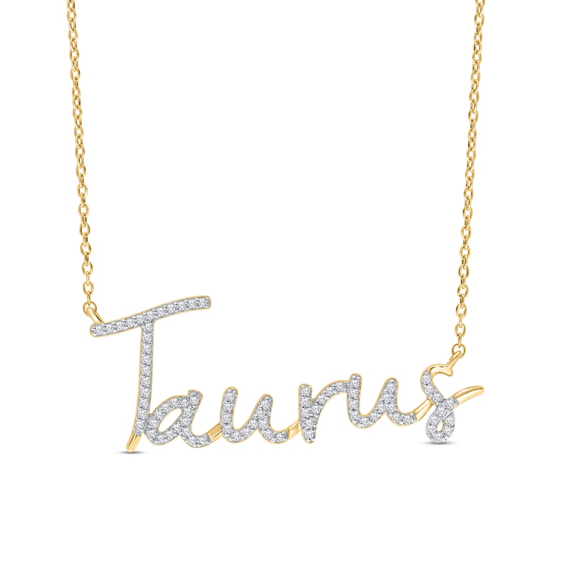 1/3 CT. T.W. Diamond "Taurus" Necklace in Sterling Silver with 14K Gold Plate
