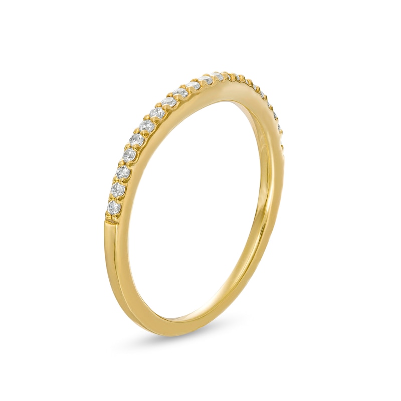 Main Image 3 of 1/8 CT. T.W. Diamond Contour Wedding Band in 14K Gold