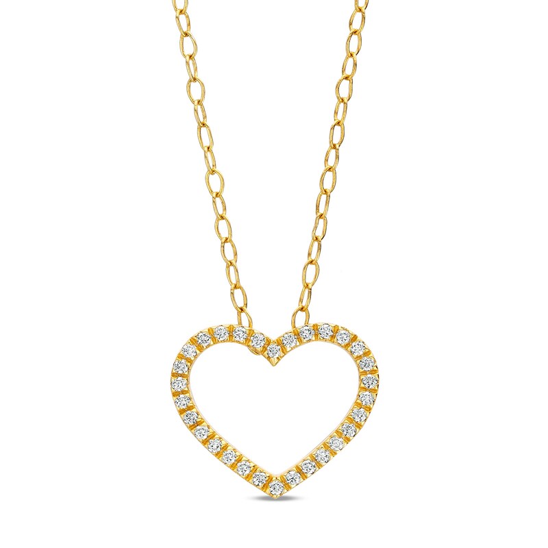 Main Image 1 of Remixed Reimagined 1/6 CT. T.W. Diamond Heart Pendant in 10K Gold