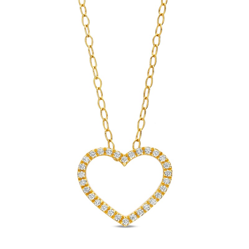 Remixed Reimagined 1/6 CT. T.W. Diamond Heart Pendant in 10K Gold | Zales