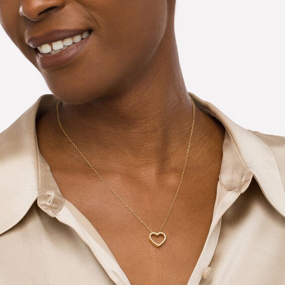 Remixed Reimagined 1/6 CT. T.w. Diamond Heart Pendant in 10K Gold