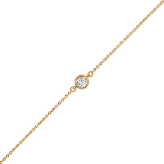 Remixed Reimagined 1/6 CT. Diamond Solitaire Bracelet in 10K Gold - 7.25"