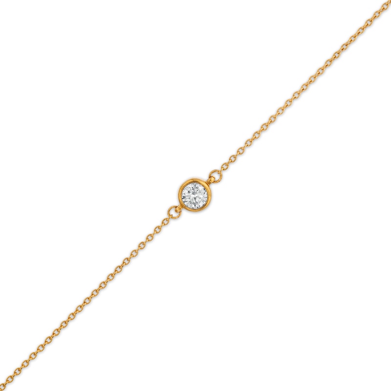 Main Image 1 of Remixed Reimagined 1/6 CT. Diamond Solitaire Bracelet in 10K Gold - 7.25"