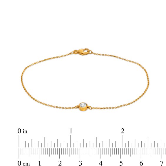 Remixed Reimagined 1/6 CT. Diamond Solitaire Bracelet in 10K Gold - 7.25"