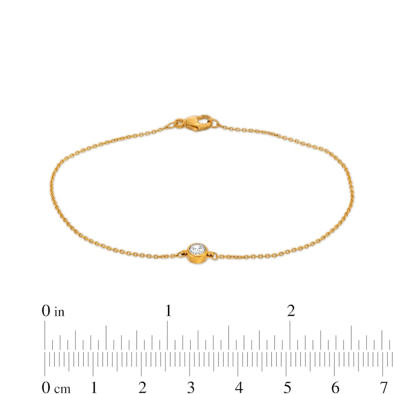 Main Image 4 of Remixed Reimagined 1/6 CT. Diamond Solitaire Bracelet in 10K Gold - 7.25"