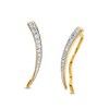 Thumbnail Image 1 of Remixed Reimagined 1/4 CT. T.W. Diamond Curved Spike Crawler Earrings in 10K Gold
