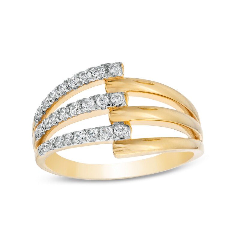 Main Image 1 of Remixed Reimagined 1/3 CT. T.W. Diamond Open Multi-Row Ring in 10K Gold