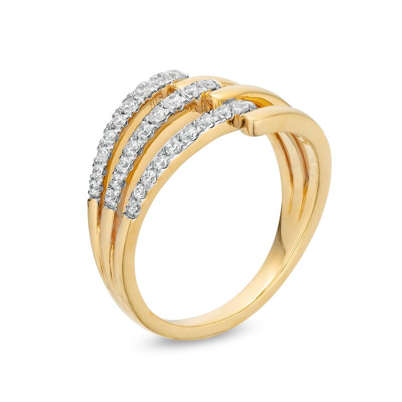 Main Image 3 of Remixed Reimagined 1/3 CT. T.W. Diamond Open Multi-Row Ring in 10K Gold