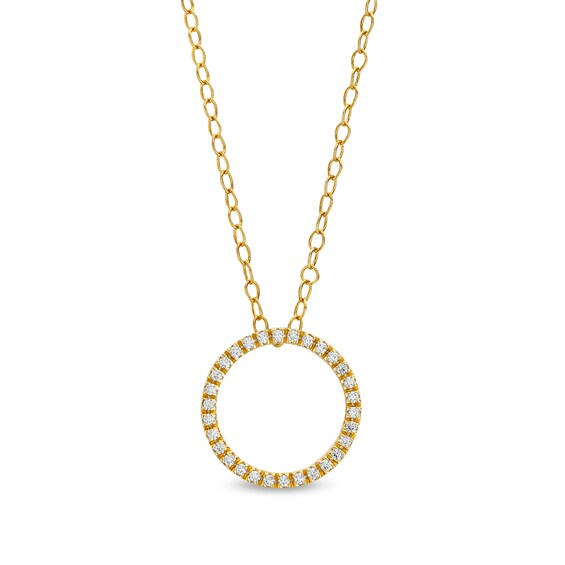 Remixed Reimagined 1/6 CT. T.w. Diamond Loose Circle Pendant in 10K Gold